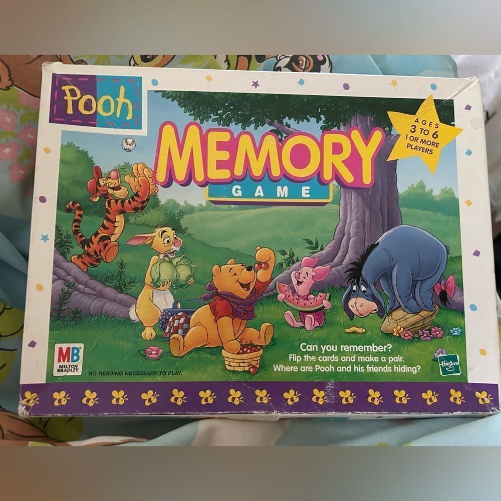 Vintage Winnie the Pooh Memory Game Milton Bradley 1999